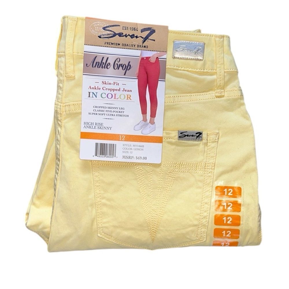 NEW Seven7 Limited Edition Lemon Yellow Ankle Cropped Jeans